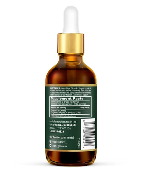 Oil Of Oregano (75% Carvacrol) - 2oz Liquid - Immune Boost - Herbal Goodness Liquid Extract Herbal Goodness 