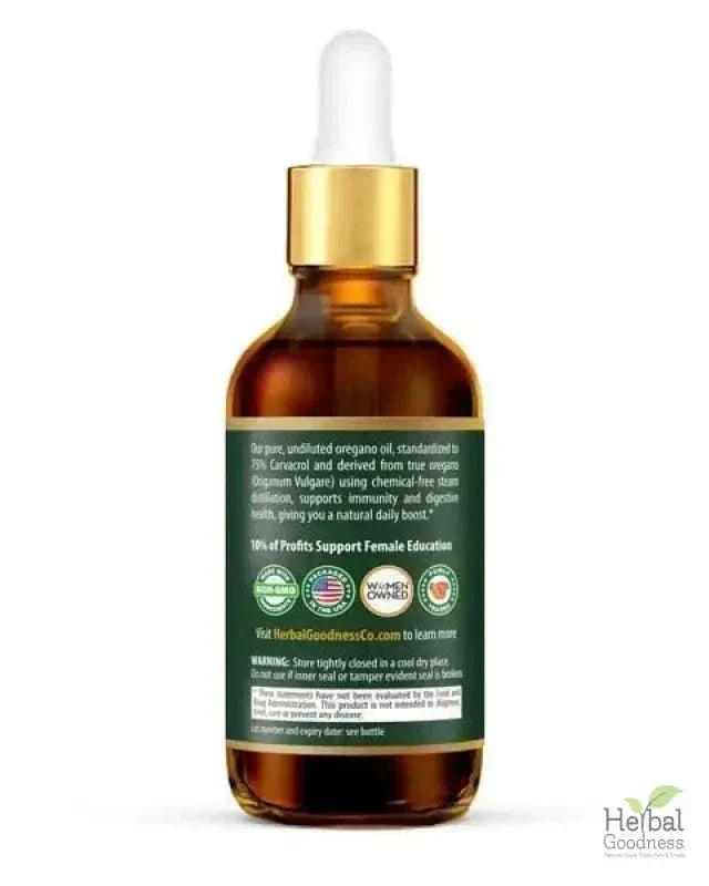Oil of Oregano 75% Carvacrol – 2oz Liquid Extract | Buy Potent Oregano Oil for Immune Support Liquid Extract Herbal Goodness 