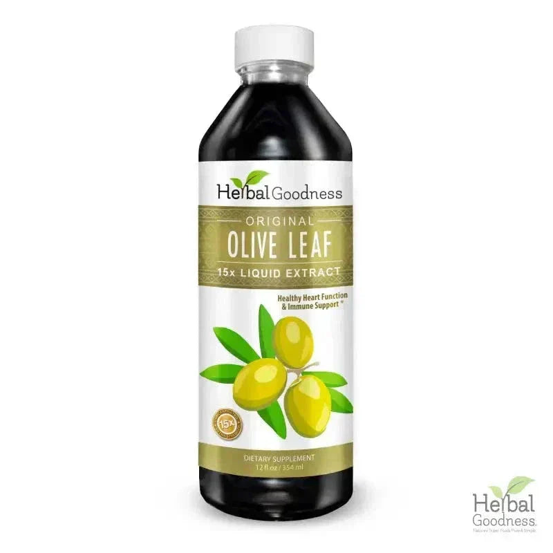 Olive Leaf - Organic 15X Liquid Extract - Immunity & Performance Liquid Extract Herbal Goodness 12 oz 