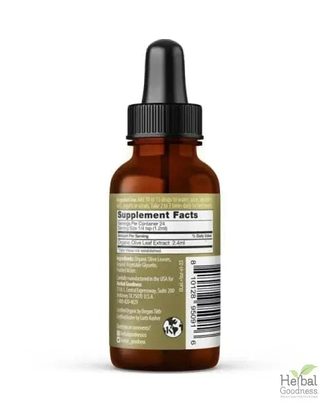 Olive Leaf - Organic 15X Liquid Extract - Immunity & Performance Liquid Extract Herbal Goodness 