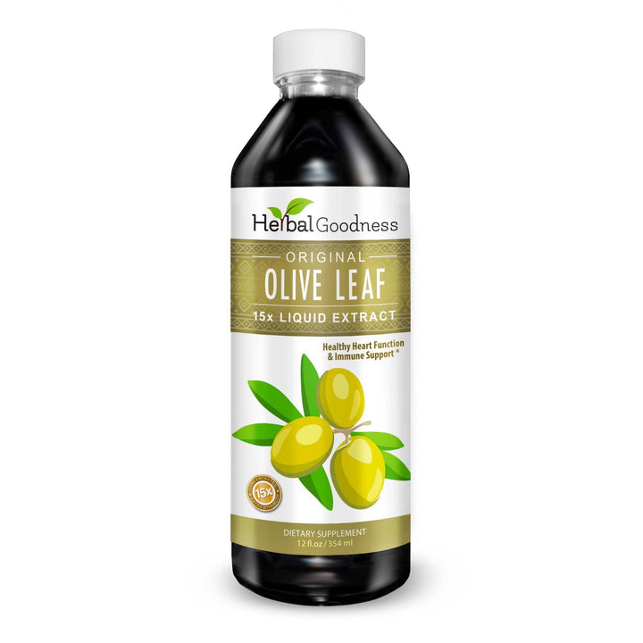 Olive Leaf - Organic 1oz 15X Liquid Extract - Immunity & Performance Liquid Extract Herbal Goodness 12 oz 
