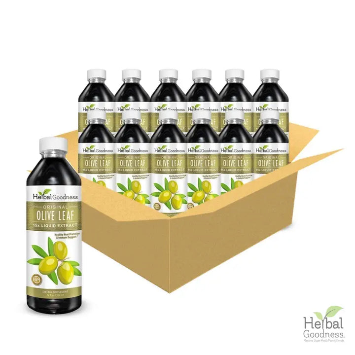 Olive Leaf - Organic 1oz 15X Liquid Extract - Immunity &amp; Performance Liquid Extract Herbal Goodness 12 oz Case(12) 