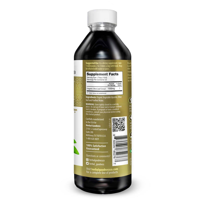 Olive Leaf Extract Liquid - 15X Strength Liquid Extract Herbal Goodness 