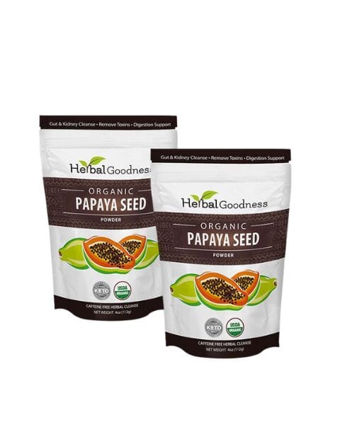 Papaya Seed Powder - Organic 4oz Bag - Colon & Gut Cleanse Powder Herbal Goodness 2 Bags 