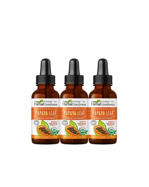 Papaya Leaf Extract - 1oz - Organic - 15X Liquid - Blood Platelet Liquid Extract Herbal Goodness 3 Units 