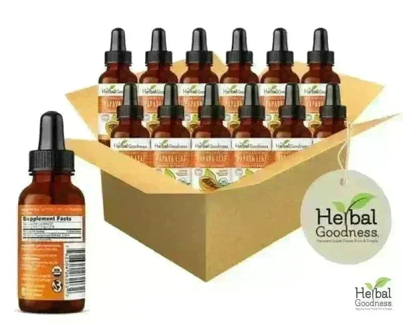 Papaya Leaf Extract - 1oz - Organic - 15X Liquid - Blood Platelet Liquid Extract Herbal Goodness Case 12 