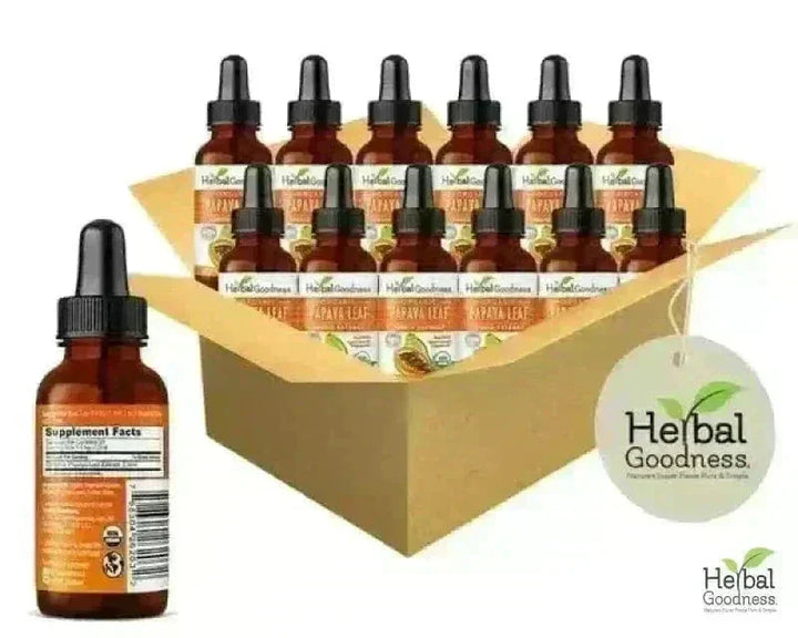 Papaya Leaf Extract - 1oz - Organic - 15X Liquid - Blood Platelet Liquid Extract Herbal Goodness Case 12 