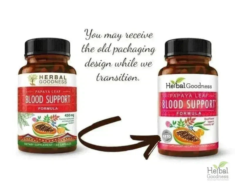 Papaya Leaf Extract Blood Support - 450mg/60 Capsules - Herbal Goodness Capsules Herbal Goodness 