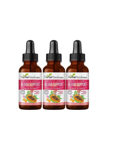 Papaya Leaf Extract Blood Support - Organic 15X Liquid Extract - Platelet Health - Herbal Goodness