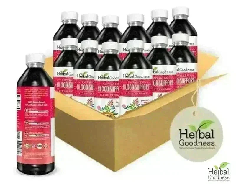 Papaya Leaf Extract Blood Support - Organic 15X Liquid Extract - Platelet Health Liquid Extract Herbal Goodness Case Qty (12) 