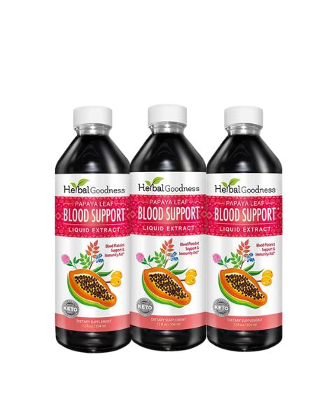 Papaya Leaf Extract Blood Support - Organic 15X Liquid Extract - Platelet Health - Herbal Goodness