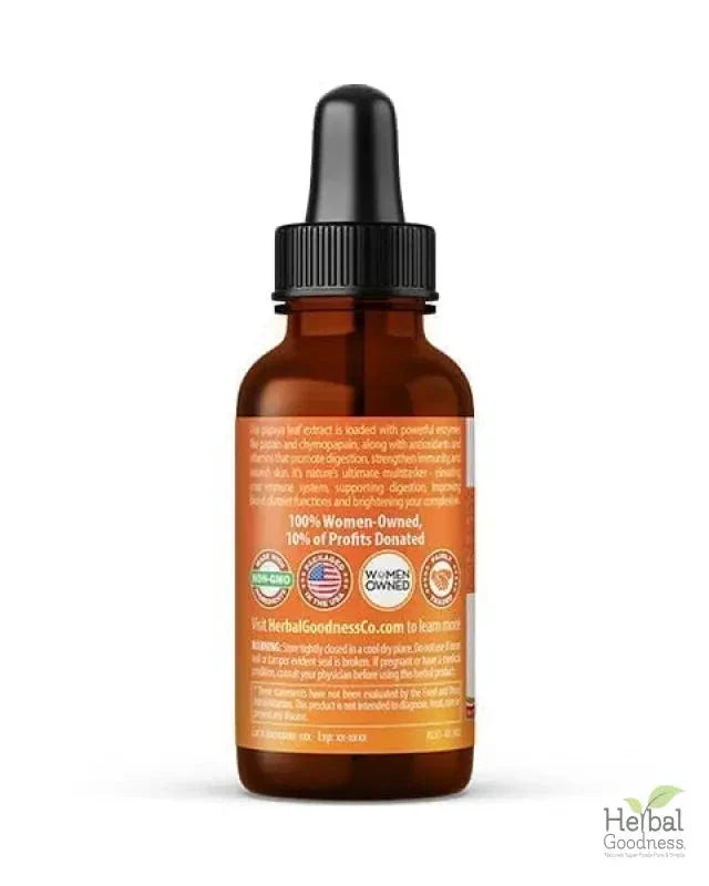 Papaya Leaf Extract - Organic 1oz 15X Liquid - Blood Platelet Liquid Extract Herbal Goodness 