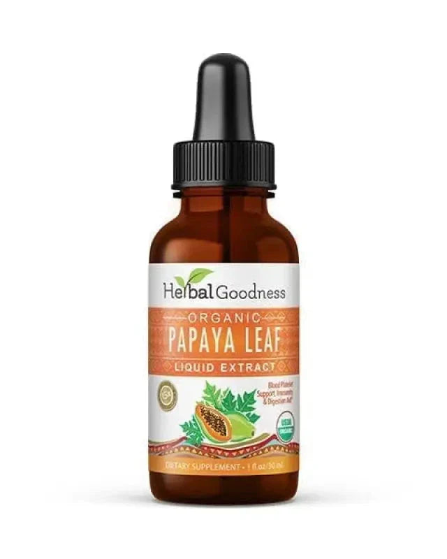 Papaya Leaf Extract - Organic 1oz 15X Liquid - Blood Platelet Liquid Extract Herbal Goodness Unit 