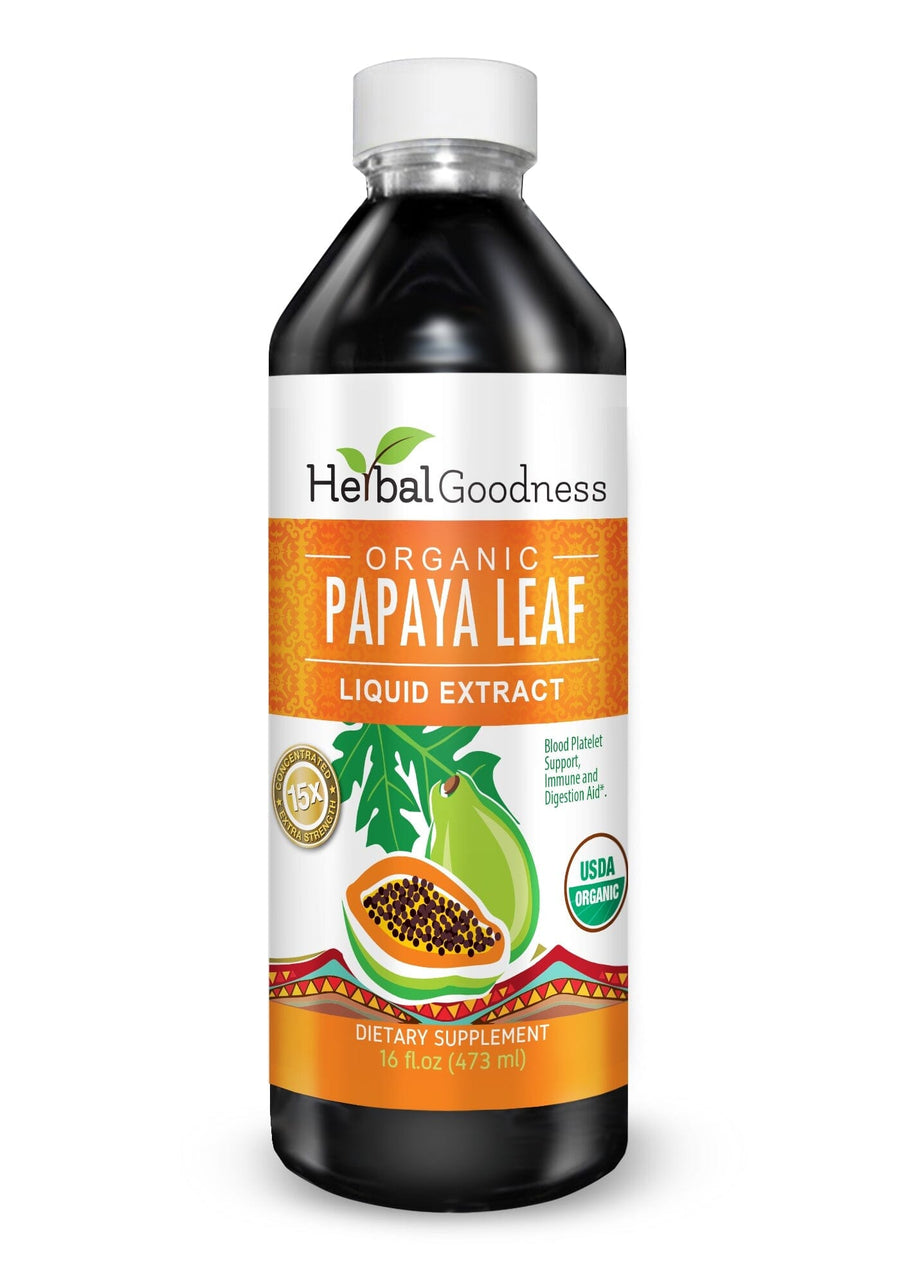 Papaya Leaf Extract - Organic - Liquid - 16oz Liquid Extract Herbal Goodness 