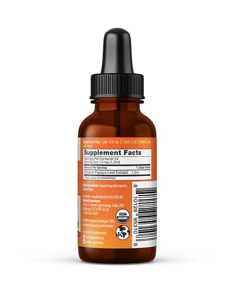 Papaya Leaf Extract - Organic - Liquid 1oz Liquid Extract Herbal Goodness 