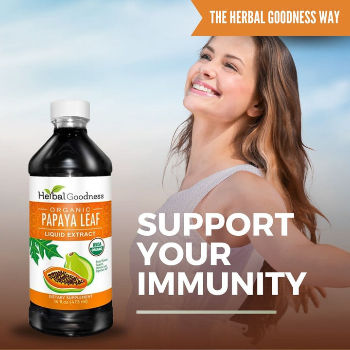 Papaya Leaf Extract - Organic - Liquid - 16oz - Herbal Goodness Liquid Extract Herbal Goodness 