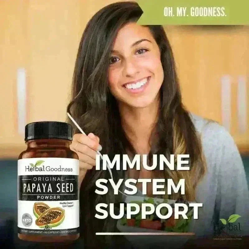 Papaya Seed Powder - 60/600mg Capsules - Gut & Colon Cleanse Capsules Herbal Goodness 
