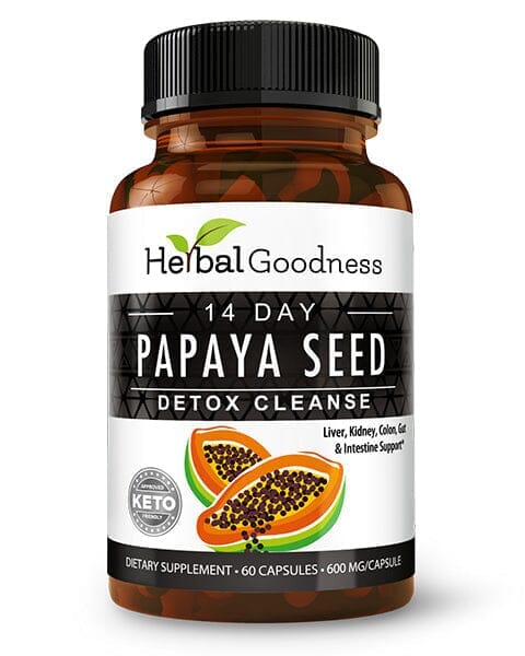 Papaya Seed Powder - 60/600mg Capsules - Gut & Colon Cleanse Capsules Herbal Goodness 