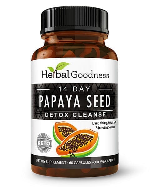 Papaya Seed Powder - 60/600mg Capsules - Gut & Colon Cleanse Capsules Herbal Goodness 