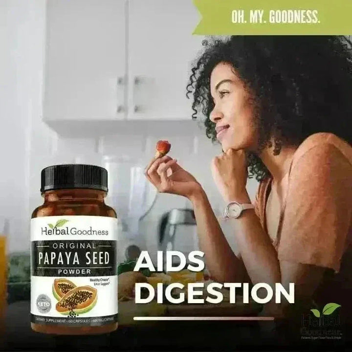 Papaya Seed Powder - 60/600mg Capsules - Gut & Colon Cleanse Capsules Herbal Goodness 