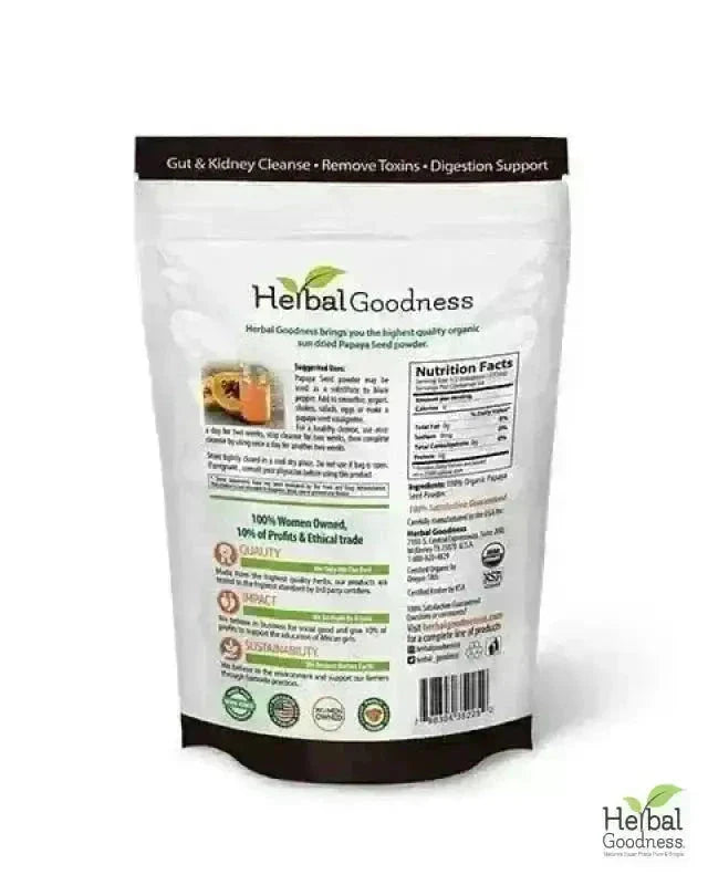 Papaya Seed Powder - Organic 4oz Bag - Colon & Gut Cleanse Powder Herbal Goodness 
