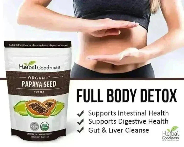 Papaya Seed Powder - Organic 4oz Bag - Colon & Gut Cleanse Powder Herbal Goodness 