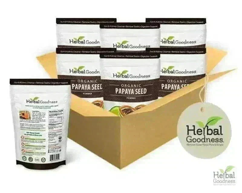 Papaya Seed Powder - Organic 4oz Bag - Colon & Gut Cleanse Powder Herbal Goodness Case (6) 