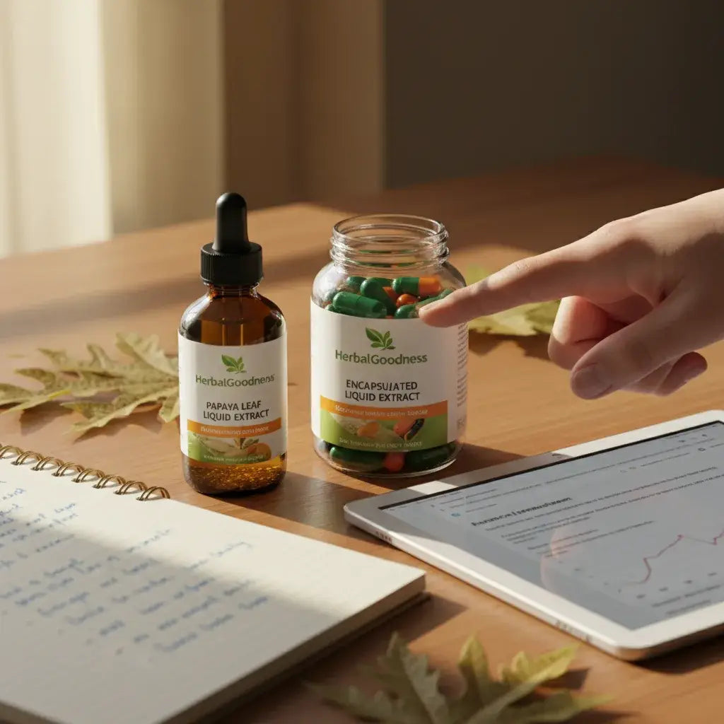 papaya leaf extract lab testing