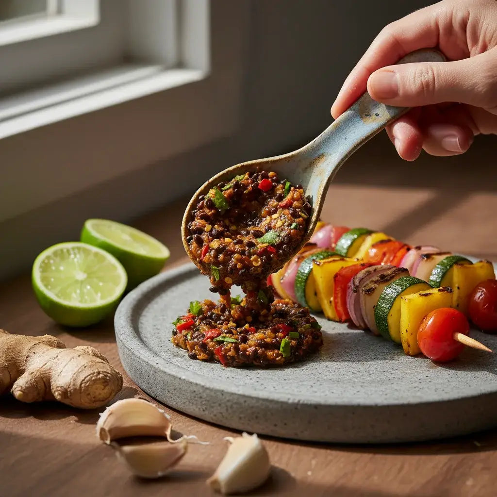 Homemade papaya seed vinegar and relishes