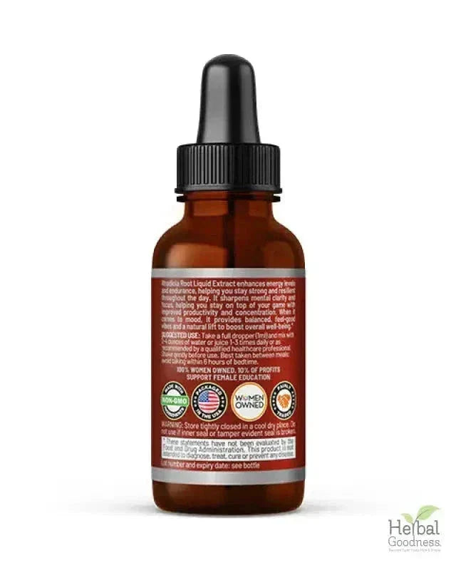 Rhodiola Root Liquid Extract - Organic 1oz - Energy Support Liquid Extract Herbal Goodness 
