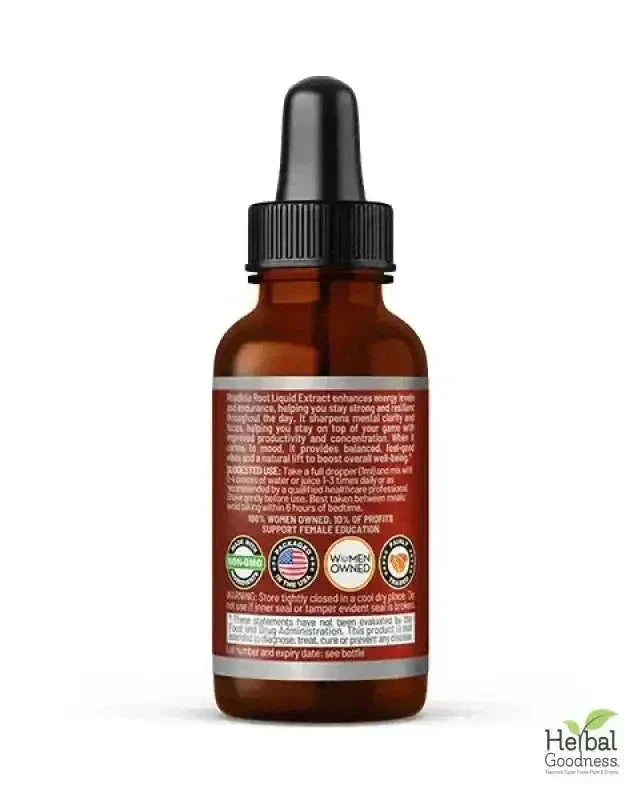 Rhodiola Root Liquid Extract - Organic - Energy Support Liquid Extract Herbal Goodness 