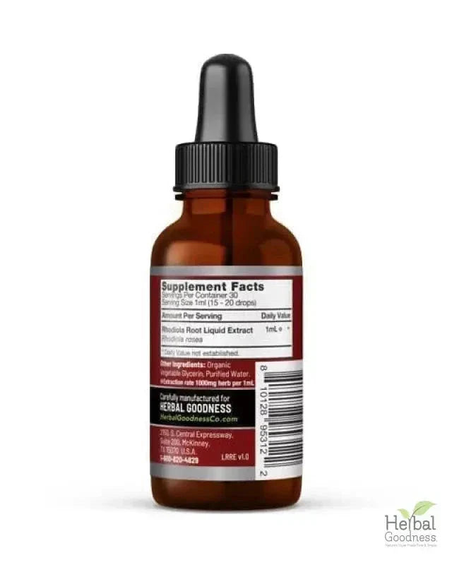Rhodiola Root Liquid Extract - Organic - Energy Support Liquid Extract Herbal Goodness 