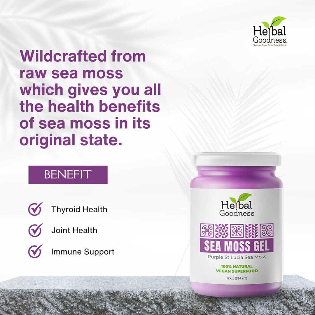 Sea Moss Gel 12 oz Superfood - Thyroid, Joint, Gut, Metabolism & Immune Support - Herbal Goodness Gels Herbal Goodness 