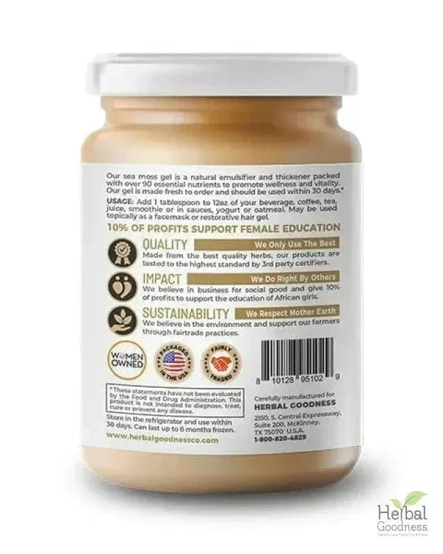 Sea Moss Gel 16 oz – Nutrient-Rich Superfood for Everyday Wellness – Herbal Goodness Gels Herbal Goodness 