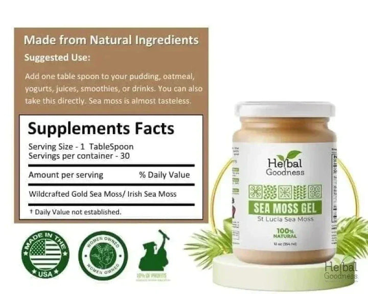 Sea Moss Gel 16 oz – Nutrient-Rich Superfood for Everyday Wellness – Herbal Goodness Gels Herbal Goodness 