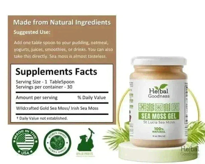 Sea Moss Gel 16 oz – Nutrient-Rich Superfood for Everyday Wellness Gels Herbal Goodness 