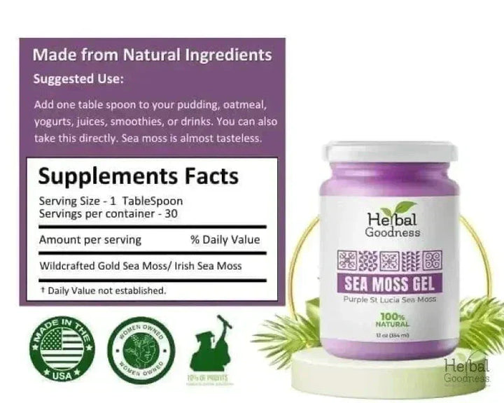 Sea Moss Gel 16 oz – Nutrient-Rich Superfood for Everyday Wellness – Herbal Goodness Gels Herbal Goodness 