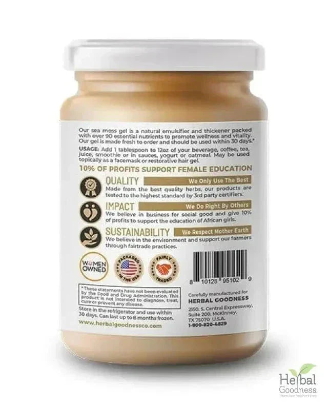Sea Moss Gel 16 oz – Nutrient-Rich Superfood for Everyday Wellness – Herbal Goodness Gels Herbal Goodness 