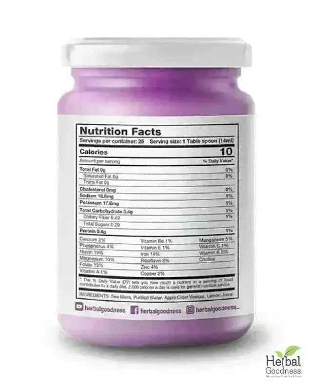 Sea Moss Gel 16 oz – Nutrient-Rich Superfood for Everyday Wellness Gels Herbal Goodness 