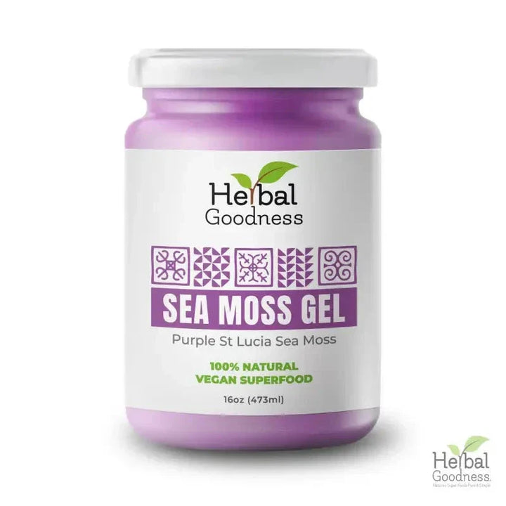 Sea Moss Gel 16 oz Superfood - Thyroid, Joint, Gut, Metabolism & Immune Support - Herbal Goodness Gels Herbal Goodness Unit (In Store) Purple 