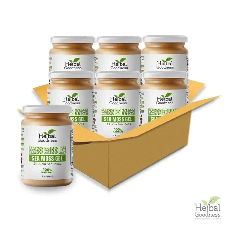 Sea Moss Gel 16 oz Superfood - Thyroid, Joint, Gut, Metabolism & Immune Support - Herbal Goodness Gels Herbal Goodness Case (6) (In Store) Gold 