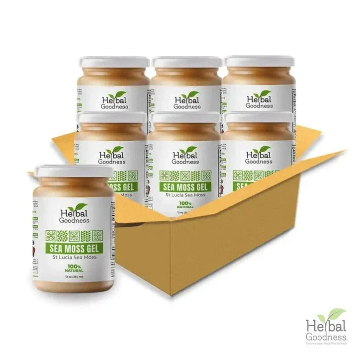 Sea Moss Gel 16 oz Superfood - Thyroid, Joint, Gut, Metabolism & Immune Support - Herbal Goodness Gels Herbal Goodness Case (6) (In Store) Gold 