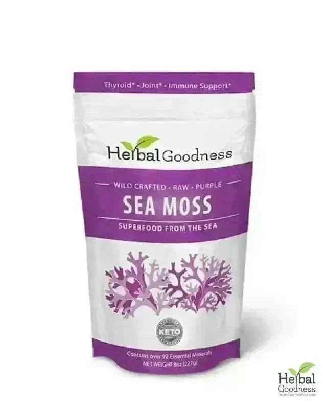 Sea Moss - Raw Dried from St Lucia - 8oz Bag - Nature's MultiVitamins Bulk Herb Herbal Goodness 8 oz Purple 