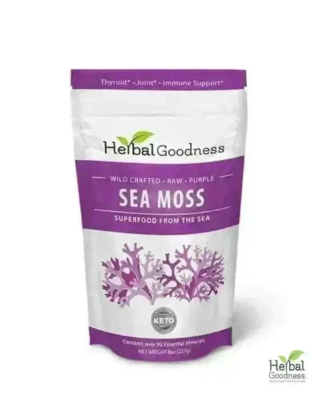 Sea Moss - Raw Dried from St Lucia - 8oz Bag - Nature's MultiVitamins Bulk Herb Herbal Goodness 8 oz Purple 