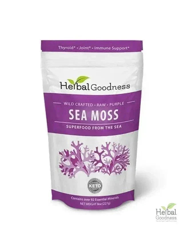Sea Moss - Raw Dried Gold & Purple St Lucia - Immune Support - Herbal Goodness Bulk Herb Herbal Goodness 8 oz Purple 