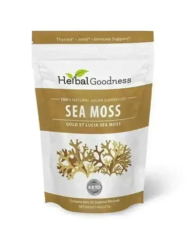 Sea Moss - Raw Dried Gold & Purple St Lucia - Herbal Goodness Bulk Herb Herbal Goodness 8 oz Gold
