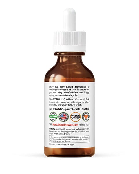 Secure in my Flow 2fl.oz - Plant Based - Dietary Supplement, Ensure Comfortable Menstrual Cycle Liquid Extract Herbal Goodness 