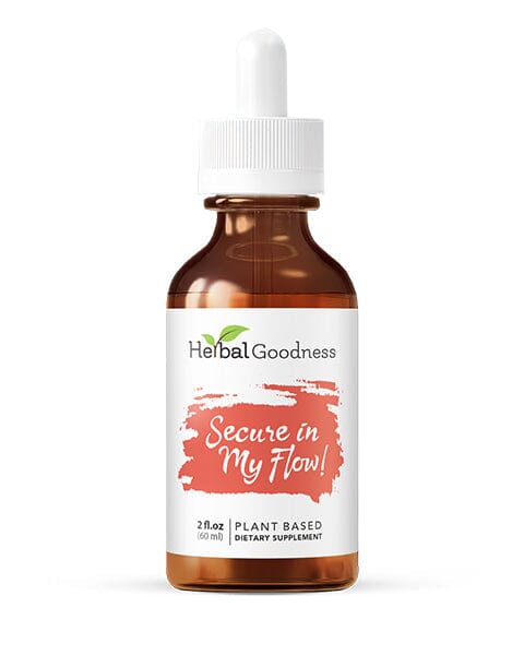 Secure in my Flow 2fl.oz - Plant Based - Dietary Supplement, Ensure Comfortable Menstrual Cycle Liquid Extract Herbal Goodness 
