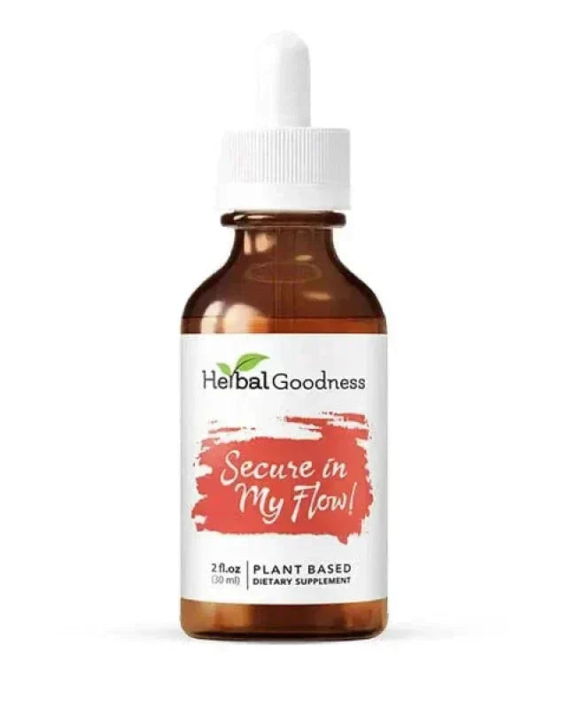 Secure in my Flow 2fl.oz - Plant Based - Dietary Supplement, Ensure Comfortable Menstrual Cycle. - Herbal Goodness Liquid Extract Herbal Goodness 