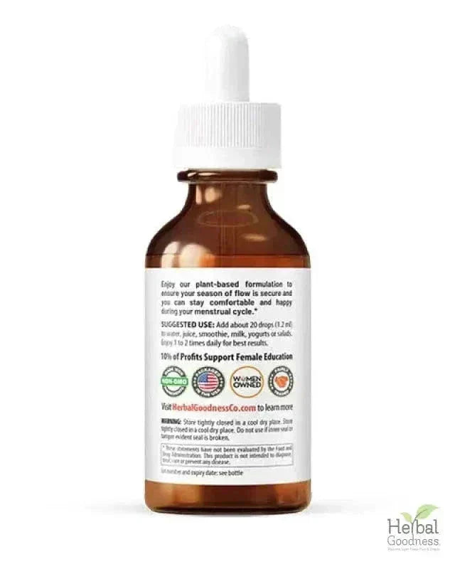 Secure in my Flow 2fl.oz - Plant Based - Dietary Supplement, Ensure Comfortable Menstrual Cycle. - Herbal Goodness Liquid Extract Herbal Goodness 